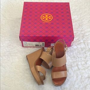Tory Burch Leather Wedge Sandals